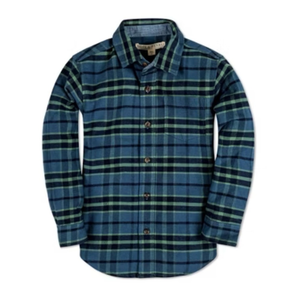 Cat & Jack Blue and Green Plaid Flannel Shirt